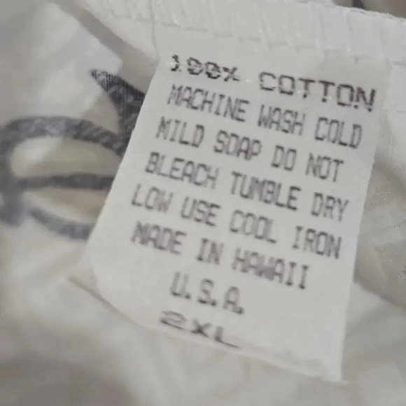 Royal Hawaiian Creations Men's Honu and Palms Aloha Shirt White Size 2XL - Picture 6 of 6